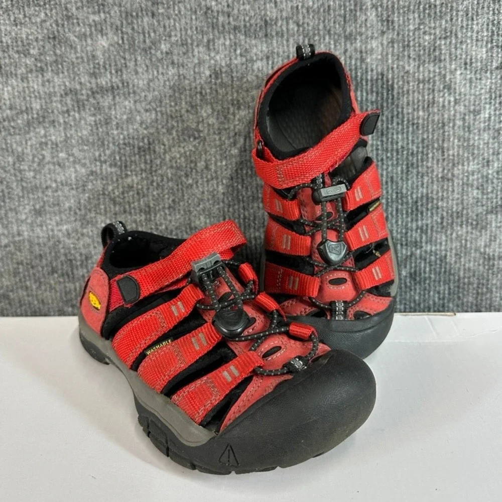 Keen Newport H2 Kids Red Black Waterproof Hiking Water Sandals Shoes Sz 1
